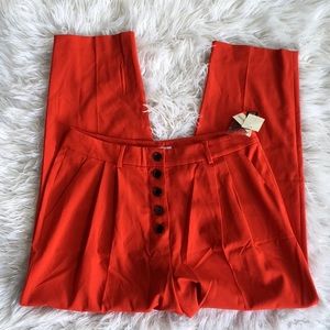 Bar III Red Pleated Straight Leg Pants size 12